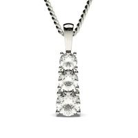 4 Prong Setting Round Diamond Journey Pendant