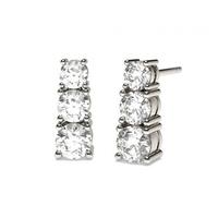 4 Prong Setting Round Diamond Journey Earrings