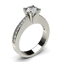 4 Prong Setting Large Side Stone Engagement Ring