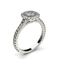 4 prong full bezel setting round diamond cluster ring