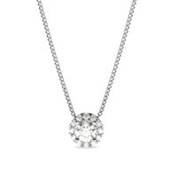 4 Prong Setting Round Diamond Cluster Pendant