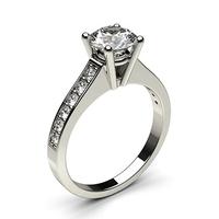 4 Prong Setting Medium Side Stone Engagement Ring