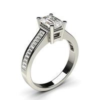 4 Prong Setting Large Side Stone Engagement Ring