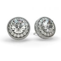 4 Prong Setting Halo Stud Earring