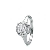 4 Prong Setting Plain Halo Engagement Ring