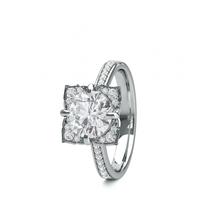 4 Prong Setting Side Stone Halo Engagement Ring