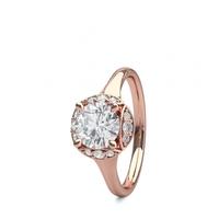 4 Prong Setting Plain Halo Engagement Ring