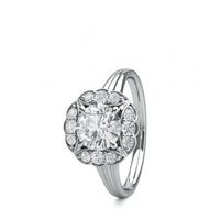4 Prong Setting Plain Halo Engagement Ring