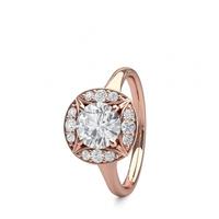 4 Prong Setting Plain Halo Engagement Ring
