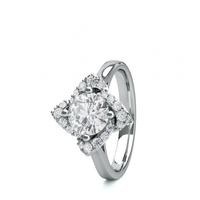 4 Prong Setting Plain Halo Engagement Ring