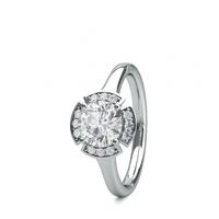4 Prong Setting Plain Halo Engagement Ring