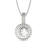 4 Prong Setting Round Diamond Cluster Pendant