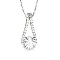 4 Prong Setting Round Diamond Designer Pendant