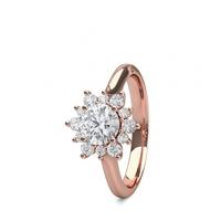 4 Prong Setting Plain Halo Engagement Ring