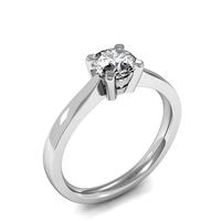 4 Prong Setting Round Diamond Plain Engagement Ring