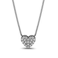 4 Prong Setting Round Diamond Heart Pendant