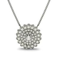 4 Prong Setting Round Diamond Cluster Pendant