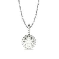 4 Prong Setting Round Diamond Cluster Pendant