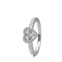 4 Prong Setting Round Diamond Cluster Ring