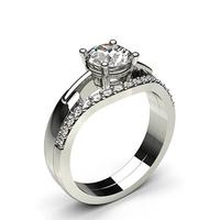 4 Prong Setting Plain Engagement Ring With Matching Band