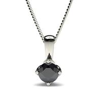 4 Prong Setting Classic Solitaire Black Diamond Pendant