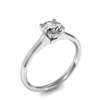 4 Prong Setting Round Diamond Plain Engagement Ring