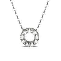 4 Prong Setting Round Diamond Circle Pendant