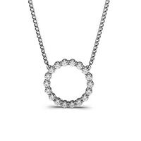 4 Prong Setting Round Diamond Circle Pendant