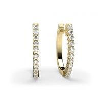 4 Prong Setting Round Diamond Hoop Earring