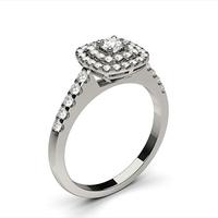 4 Prong Setting Round Diamond Cluster Ring