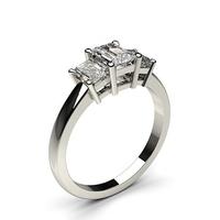 4 prong setting studded three stone ring