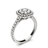 4 Prong Setting Round Diamond Cluster Ring