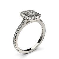 4 prong full bezel setting round diamond cluster ring