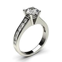 4 Prong Setting Large Side Stone Engagement Ring