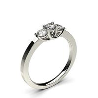 4 Prong Setting Studded Three Stone Ring