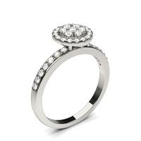 4 Prong Setting Round Diamond Cluster Ring