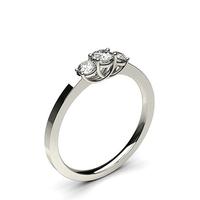 4 Prong Setting Studded Three Stone Ring