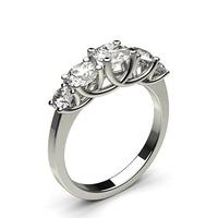 4 Prong Setting Plain Five Stone Ring