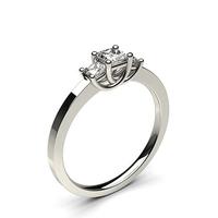 4 Prong Setting Studded Three Stone Ring