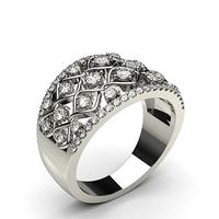 4 Prong Setting Round Diamond Fashion Ring