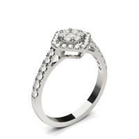 4 Prong Setting Round Diamond Cluster Ring