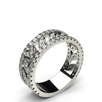 4 Prong & Pave Setting Round Diamond Fashion Ring
