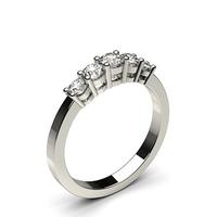 4 Prong Setting Plain Five Stone Ring