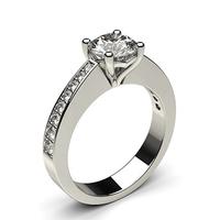 4 Prong Setting Large Side Stone Engagement Ring