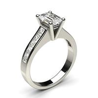4 Prong Setting Large Side Stone Engagement Ring