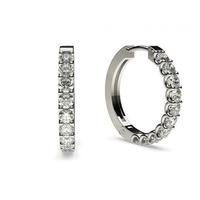 4 Prong Setting Round Diamond Hoop Earring