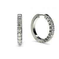 4 prong setting round diamond hoop earring