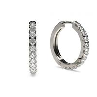 4 prong setting round diamond hoop earring