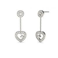 4 Prong Setting Round Diamond Drop Earrings