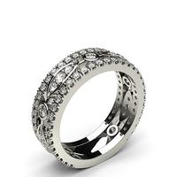 4 Prong & Pave Setting Round Diamond Fashion Ring